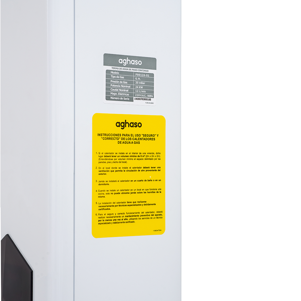 TERMA A GAS NATURAL AGHASO 12L DIGITAL PASO CONTINUO