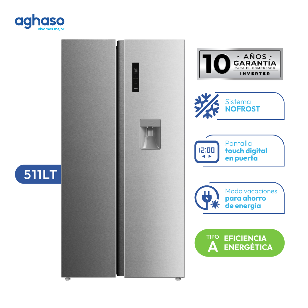 Refrigeradora Side by Side 511 Litros | REGALO 2 SIXPACK Pilsen