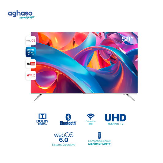TELEVISOR 58" AGHASO ULTRA HD 4K SMART  WEBOS 6.0