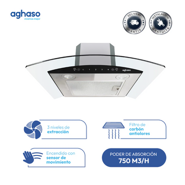 Combo Campana Chimenea Touch y Encimera GLP 60 cm Aghaso