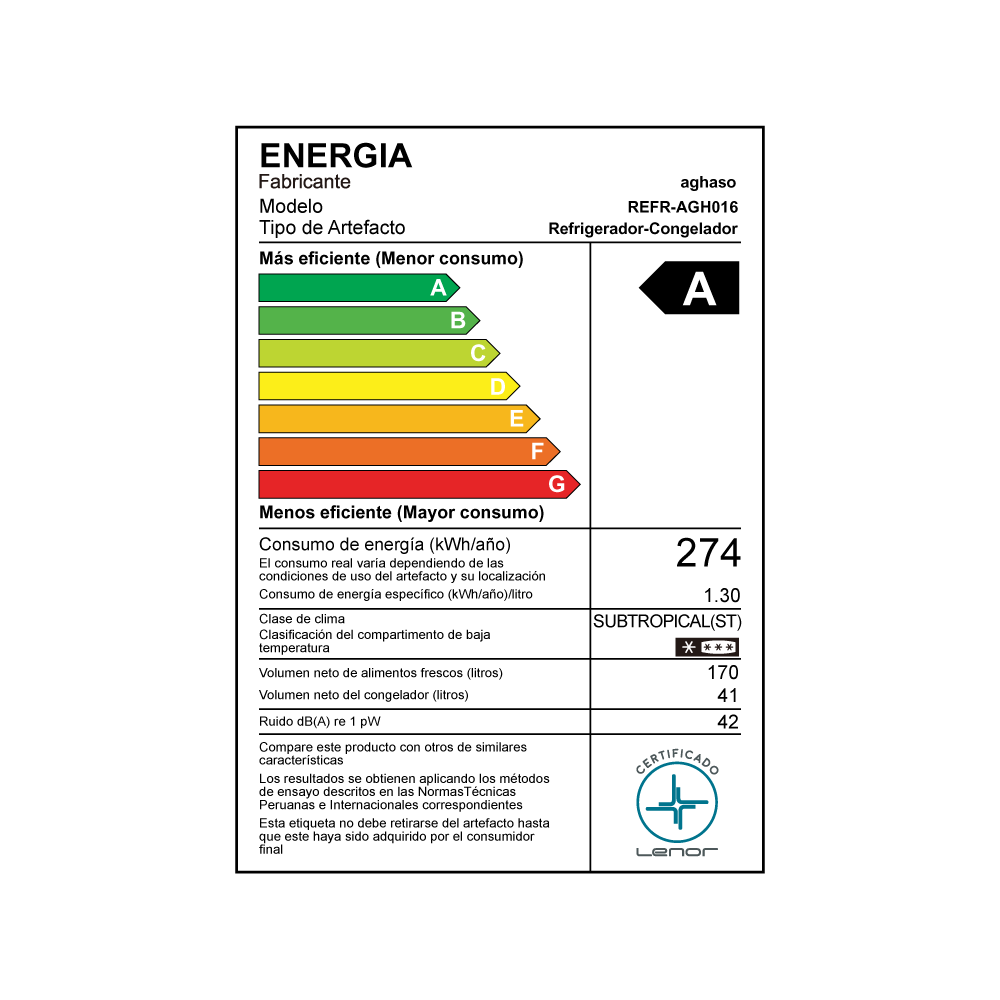 Refrigeradora Aghaso 211 L Defrost con Dispensador