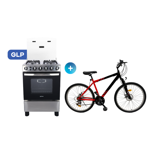 COMBO: COCINA AGHASO 4 HORNILLAS PREMIUM GLP + BICICLETA ARO 26