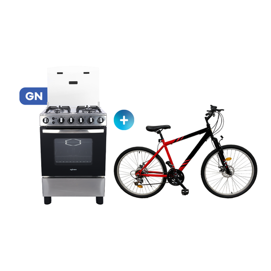 COMBO: COCINA AGHASO 4 HORNILLAS PREMIUM GN + BICICLETA ARO 26