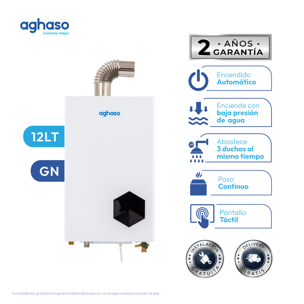 TERMA A GAS NATURAL AGHASO 12L DIGITAL PASO CONTINUO