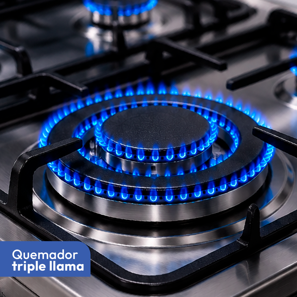 Cocina Aghaso Premium 4 Hornillas GLP con Horno y Rosticero