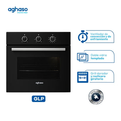 Tricombo Aghaso Premium: Campana Extraíble + Encimera Vidrio + Horno