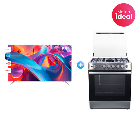 COMBO: COCINA AGHASO PROFESIONAL HIGH FLAME 5H + TV 58'' AGHASO UHD 4K