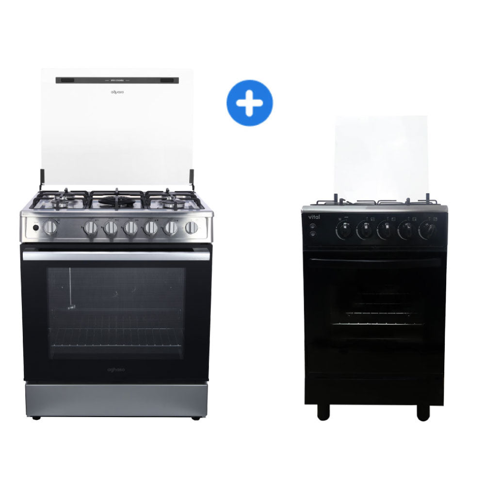 COMBO: COCINA AGHASO 5 HORNILLAS HIGH FLAME + COCINA VITAL GLP