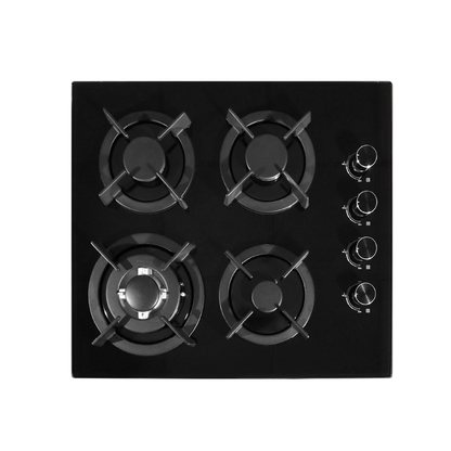 Combo Campana Extraíble Premium 60 cm + Encimera de Vidrio GLP 4 Hornillas 60 cm Aghaso
