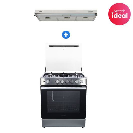 COMBO: COCINA PROFESIONAL HIGH FLAME  + CAMPANA AGHASO EXTRACTORA 90 CM