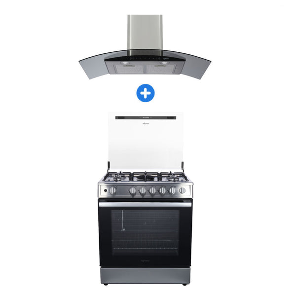 COMBO: COCINA PROFESIONAL HIGH FLAME  + CAMPANA AGHASO CHIMENEA 90 CM