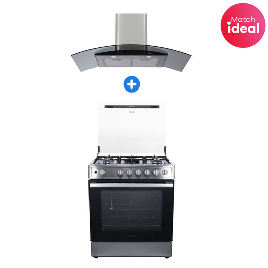 COMBO: COCINA PROFESIONAL HIGH FLAME  + CAMPANA AGHASO CHIMENEA 90 CM