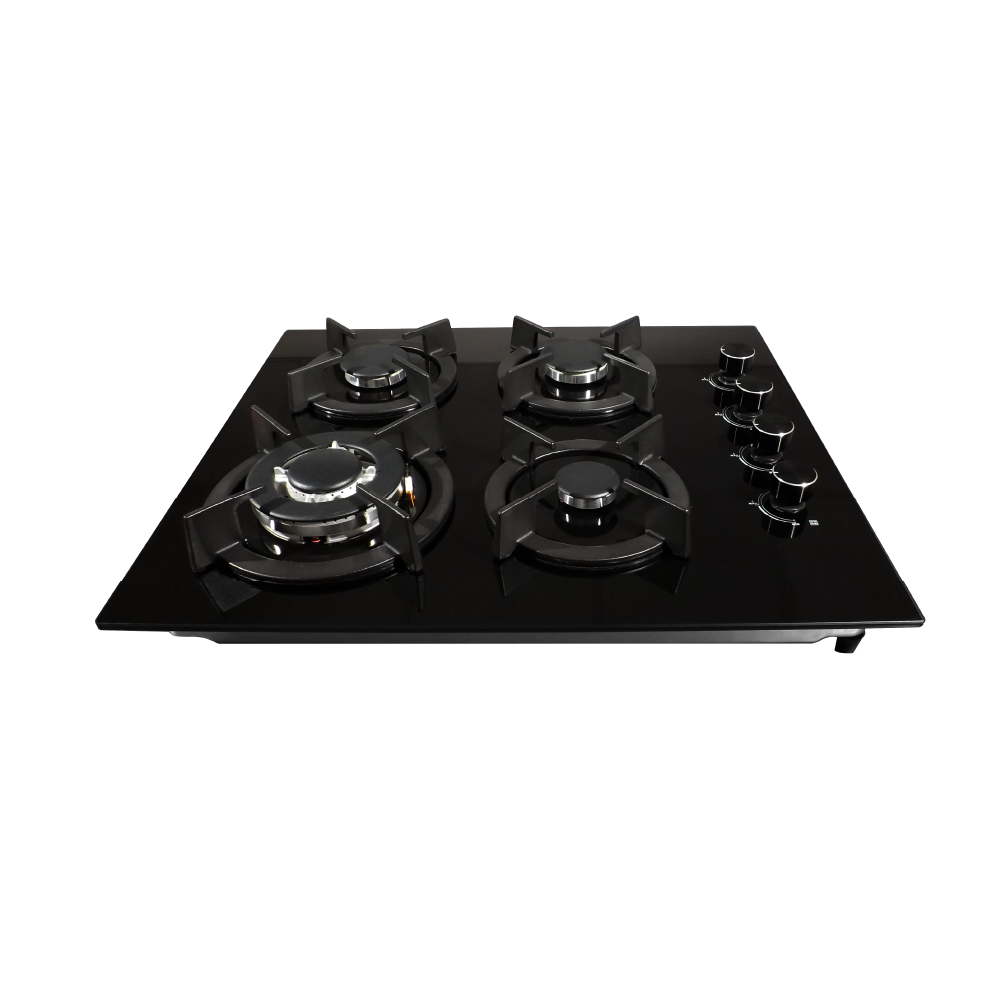Combo Campana Extraíble Premium 60 cm + Encimera de Vidrio GLP 4 Hornillas 60 cm Aghaso