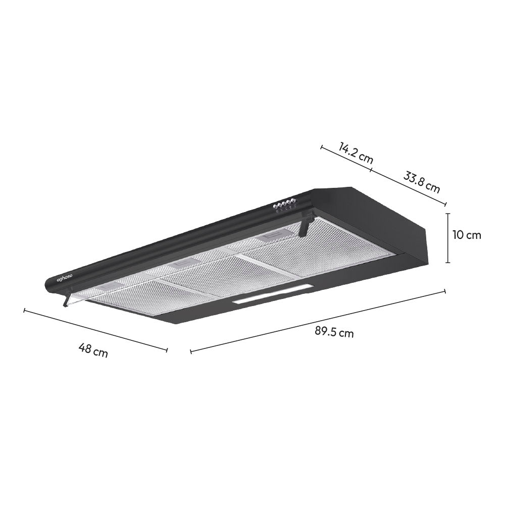 Campana Extractora AGHASO 90 cm Extraíble Black Premium