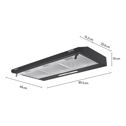 Campana Extractora AGHASO 90 cm Extraíble Black Premium