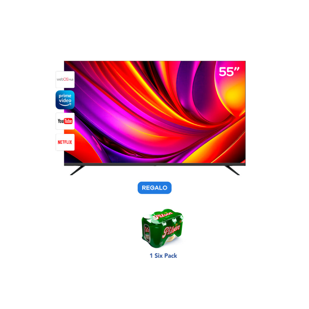 TV AGHASO 55" UHD 4K SMART | REGALO 1 SIXPACK Pilsen
