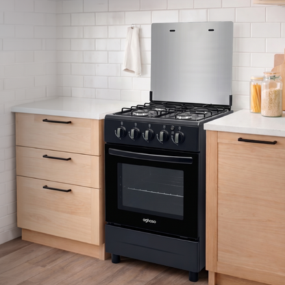 Combo Campana Extractora INOX 60 cm + Cocina Vital GLP 60 cm Aghaso