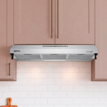 Campana Extractora Aghaso 90 cm Inox | Ideal para departamentos | 450 m³/h