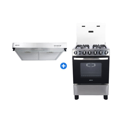 COMBO: COCINA AGHASO 4 HORNILLAS - ESSENCIAL GN + CAMPANA EXTRACTORA 60 cm
