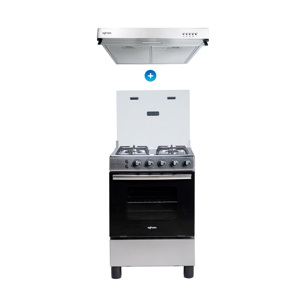 COMBO: COCINA AGHASO 4 HORNILLAS - ESSENCIAL GN + CAMPANA EXTRACTORA 60 cm