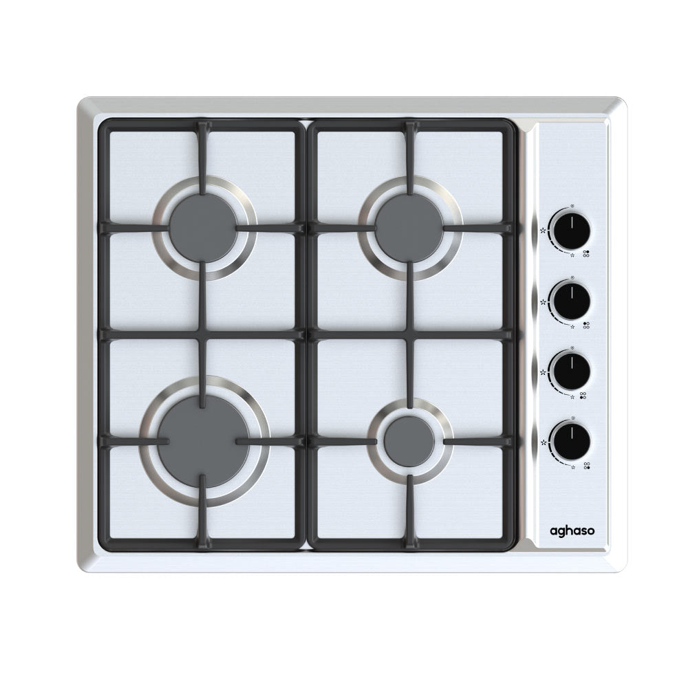 COMBO: ENCIMERA AGHASO INOX COMPACTA GLP + CAMPANA EXTRAIBLE PREMIUM 60 CM