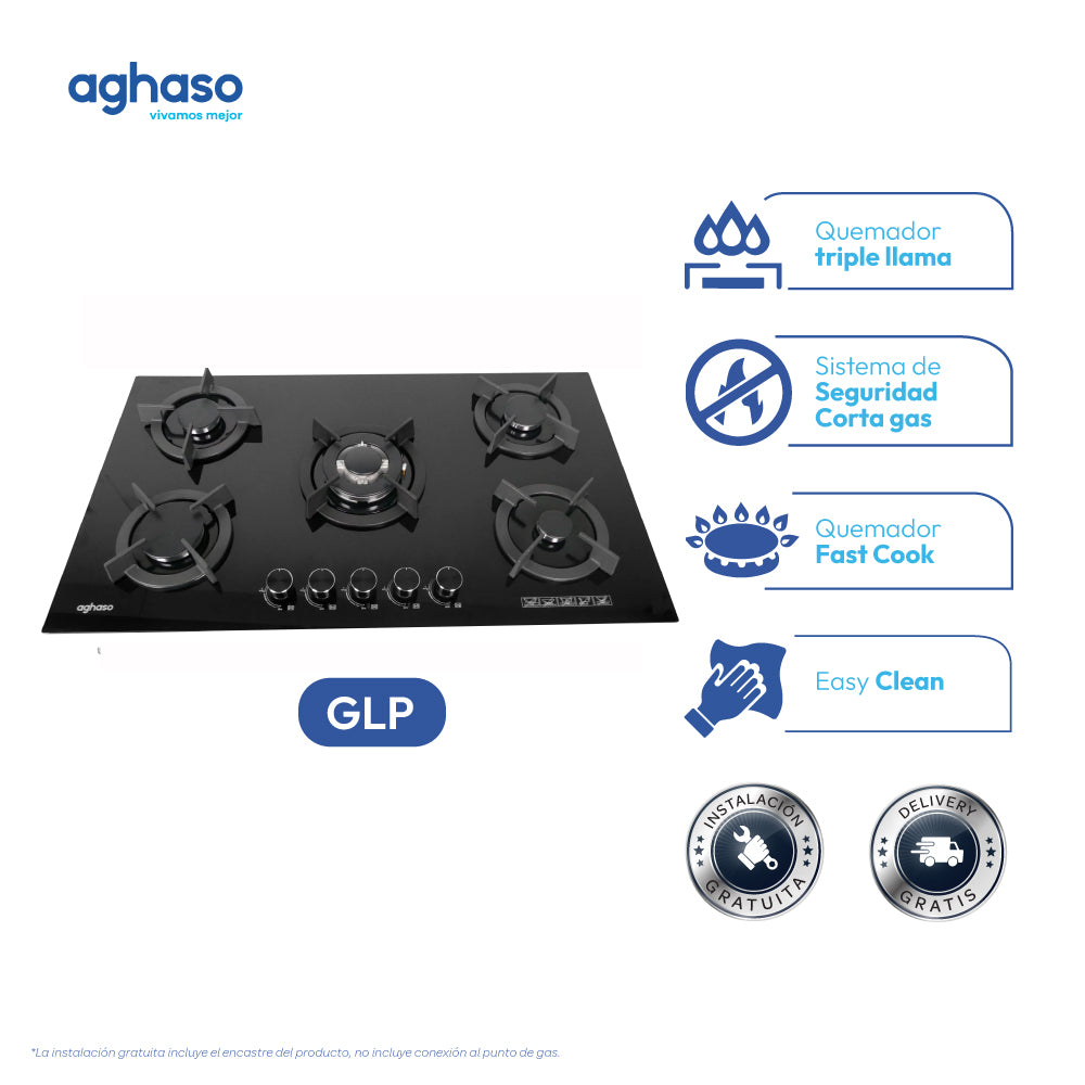 ENCIMERA AGHASO MESA VIDRIO 90 CM MODULAR GLP