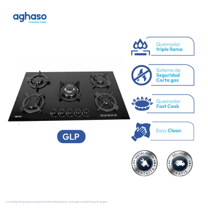 ENCIMERA AGHASO MESA VIDRIO 90 CM MODULAR GLP