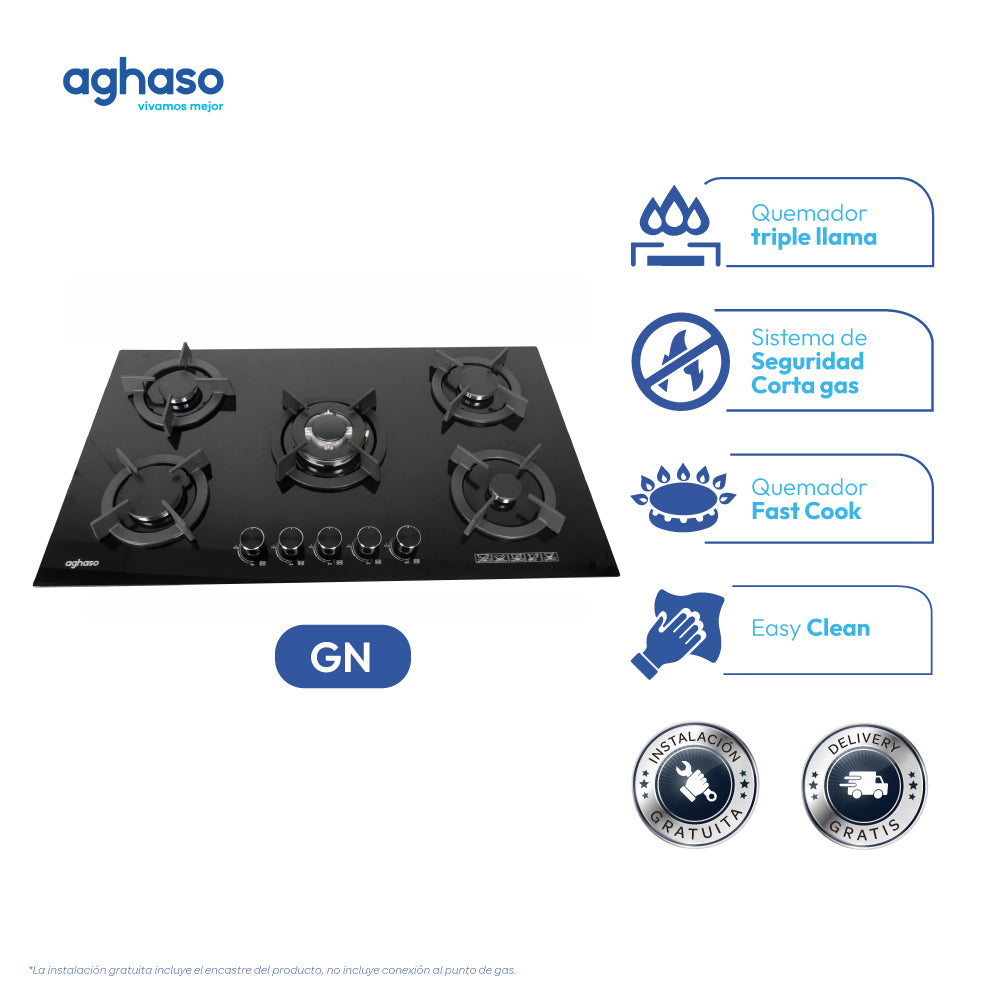 ENCIMERA AGHASO MESA VIDRIO 90 CM MODULAR GN