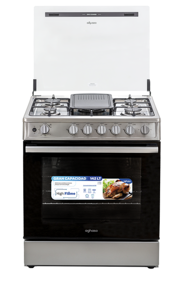 COMBO: COCINA PROFESIONAL HIGH FLAME  + CAMPANA AGHASO CHIMENEA 90 CM