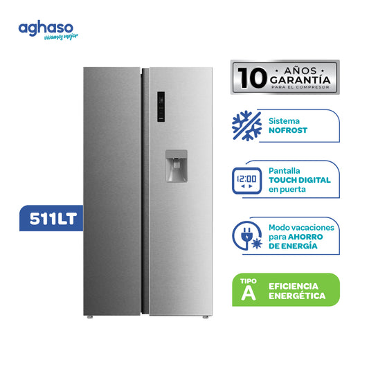 Refrigeradora Side by Side 511 L Por Aghaso