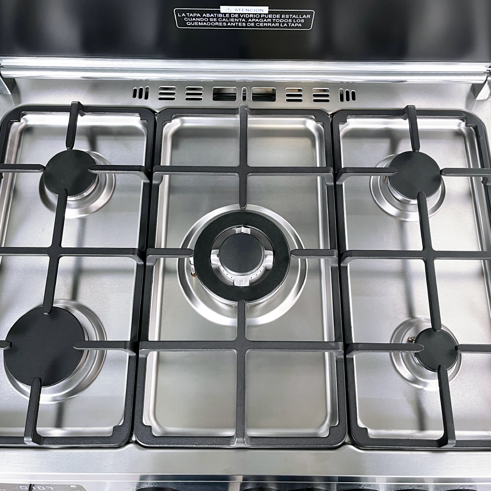 Cocina Aghaso 5 Hornillas Digital GLP con Horno 105L y Rosticero