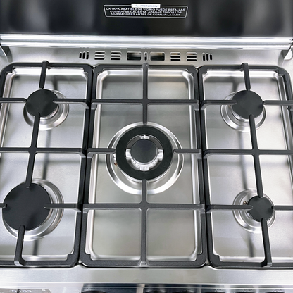 Cocina Aghaso 5 Hornillas Digital GLP con Horno 105L y Rosticero