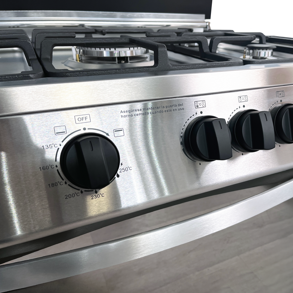 Cocina Aghaso 5 Hornillas Digital GLP con Horno 105L y Rosticero