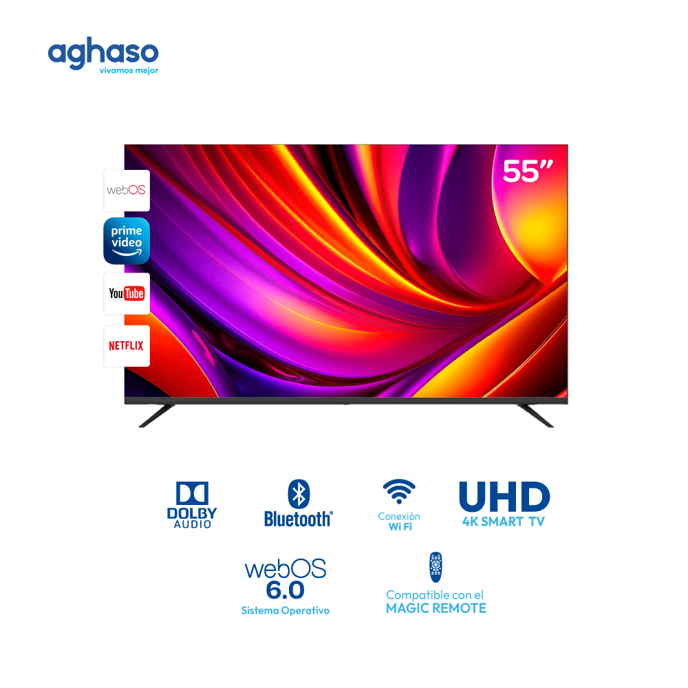 TV AGHASO 55" UHD 4K SMART | REGALO 1 SIXPACK Pilsen