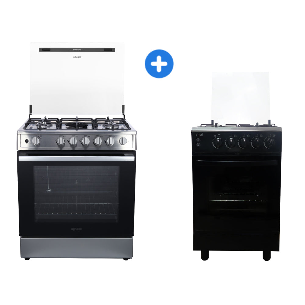 COMBO: COCINA AGHASO 5 HORNILLAS HIGH FLAME + COCINA VITAL GLP